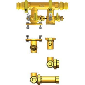1-1/2" FIP Hydro-Core NB Component Kit: Floor Standing/Side Mount 3 - Fittings N' Valves