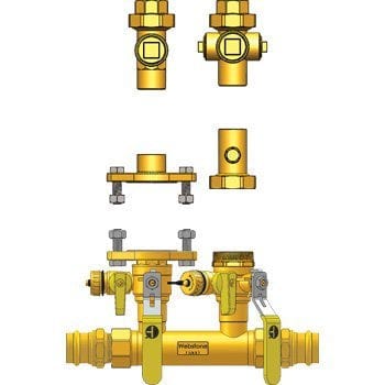 1-1/4" FIP Hydro-Core Nb Component Kit: Wall Hung 1 - Fittings N' Valves