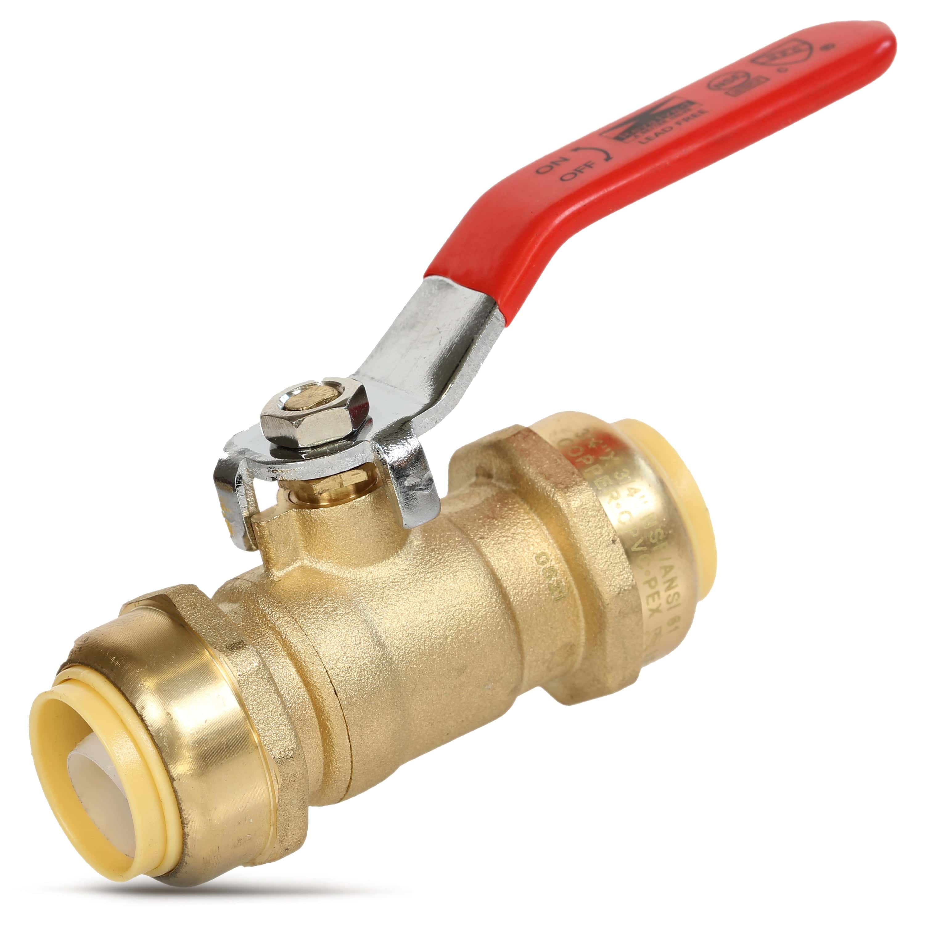 1/2" Push x Push Ball Valve - Push-Fit Water Shut Off (Lead-Free)