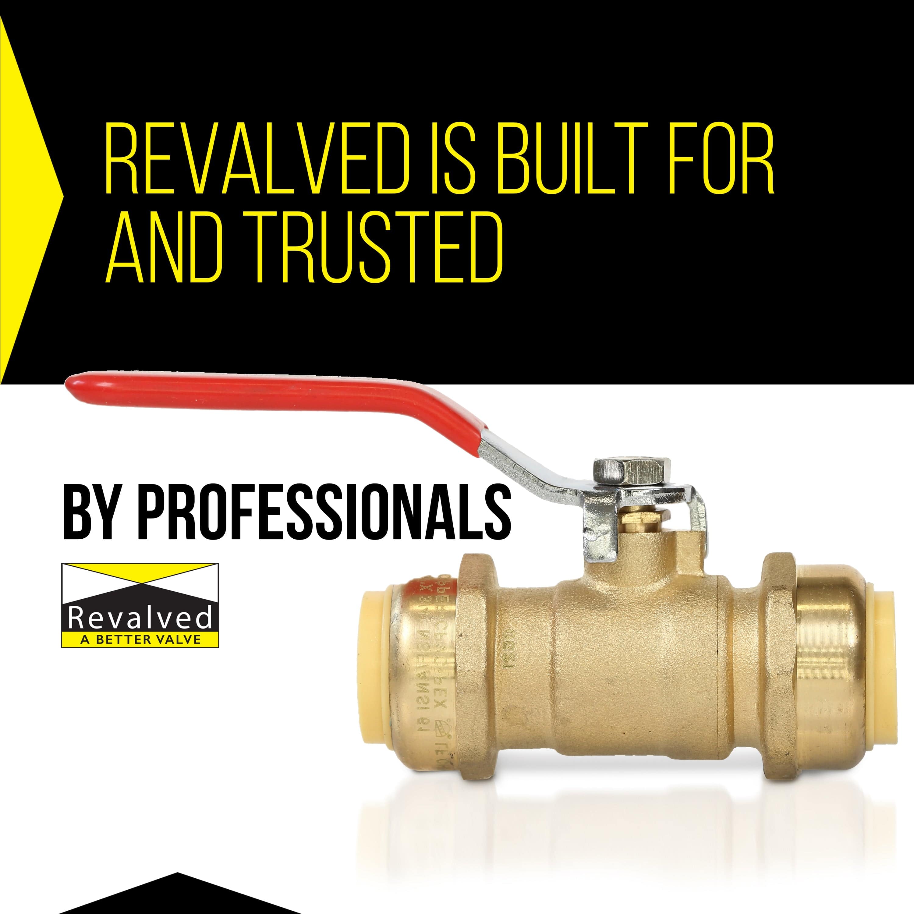 1/2" Push x Push Ball Valve - Push-Fit Water Shut Off (Lead-Free)