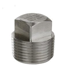 1/8" 3000# Forged Steel 304/L Threaded Square Plug