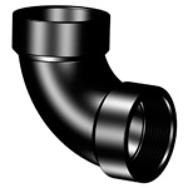 ABS 90-Degree Ell - Hub x FIPT - 3" - Fittings N' Valves