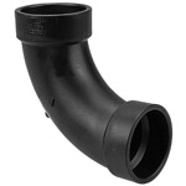ABS 90-Degree Long Turn Ell - Hub x Hub - 3" - Fittings N' Valves
