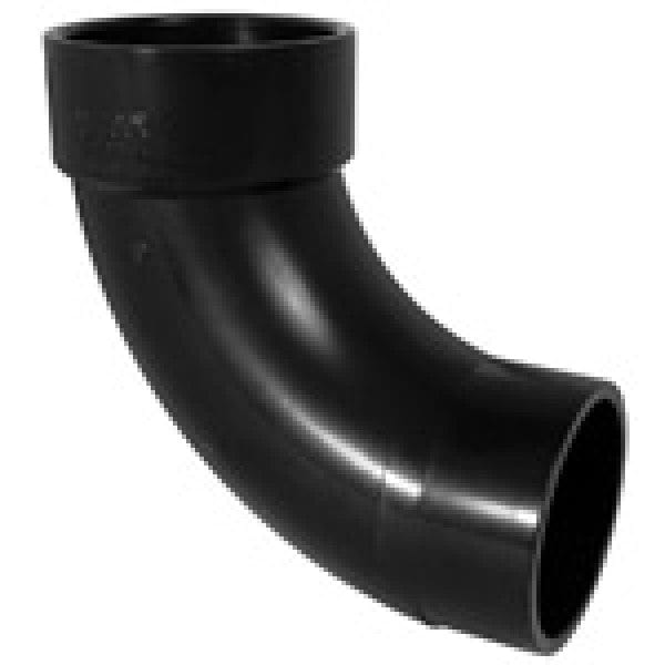 ABS 90-Degree Long Turn Street Ell - Spigot x Hub - 4" - Fittings N' Valves
