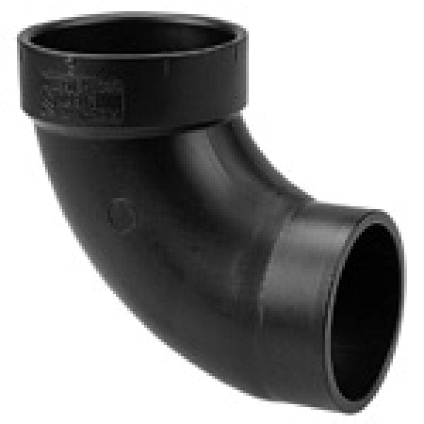 ABS 90-Degree Street Closet Ell - Spigot x Hub - 4" x 3" (W/Cap) - Fittings N' Valves