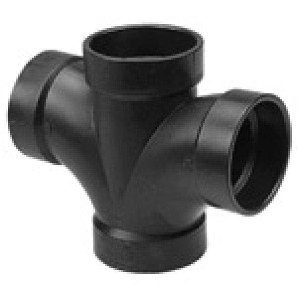 ABS Double Sanitary Tee - Hub x Hub x Hub x Hub - 4" x 4" x 3" x 3" - Fittings N' Valves