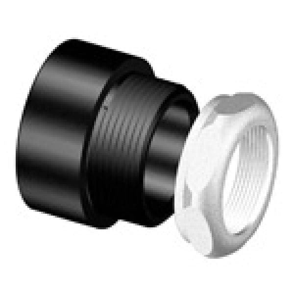 ABS Female Trap Adapter - Hub x SJ w/Chrome Nut - 1-1/2" x 1-1/4"