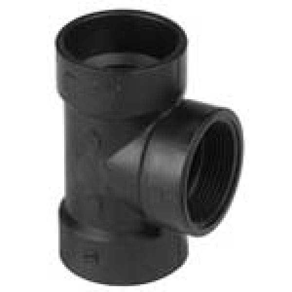 ABS Fixture Tee - Hub x Hub x FIPT - 2" x 2" x 1-1/2" - Fittings N' Valves