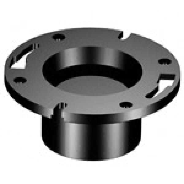 ABS Flush Closet Flange w/Pipe Stop & Knockout (Fits inside 4 - Fittings N' Valves