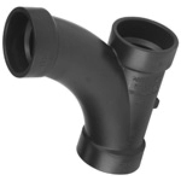 ABS Long Radius Ty - Hub x Hub x Hub - 4" - Fittings N' Valves