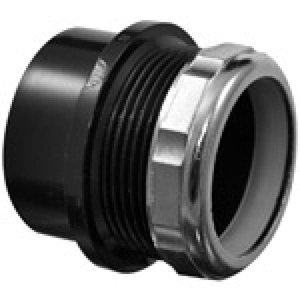 ABS Male Trap Adapter - Spigot x SJ w/Chrome Nut - 2" - Fittings N' Valves