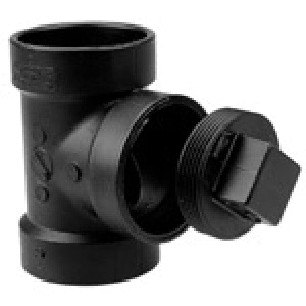 ABS Test Tee - Hub x Hub x Cleanout w/Plug - 3" - Fittings N' Valves