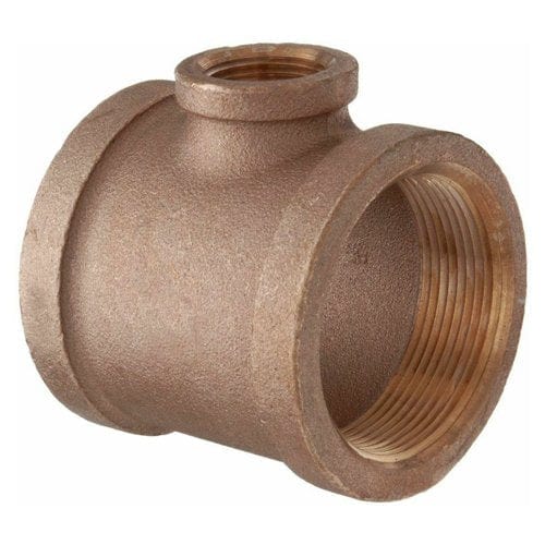 1/2" x 1/4" Brass Reducing Tee (Lead Free)