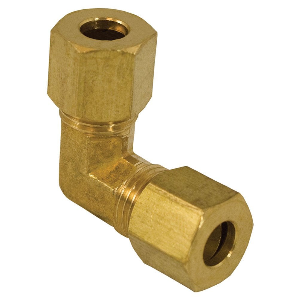 1/4-inch OD 90-degree  Brass Compression Elbow, Lead Free