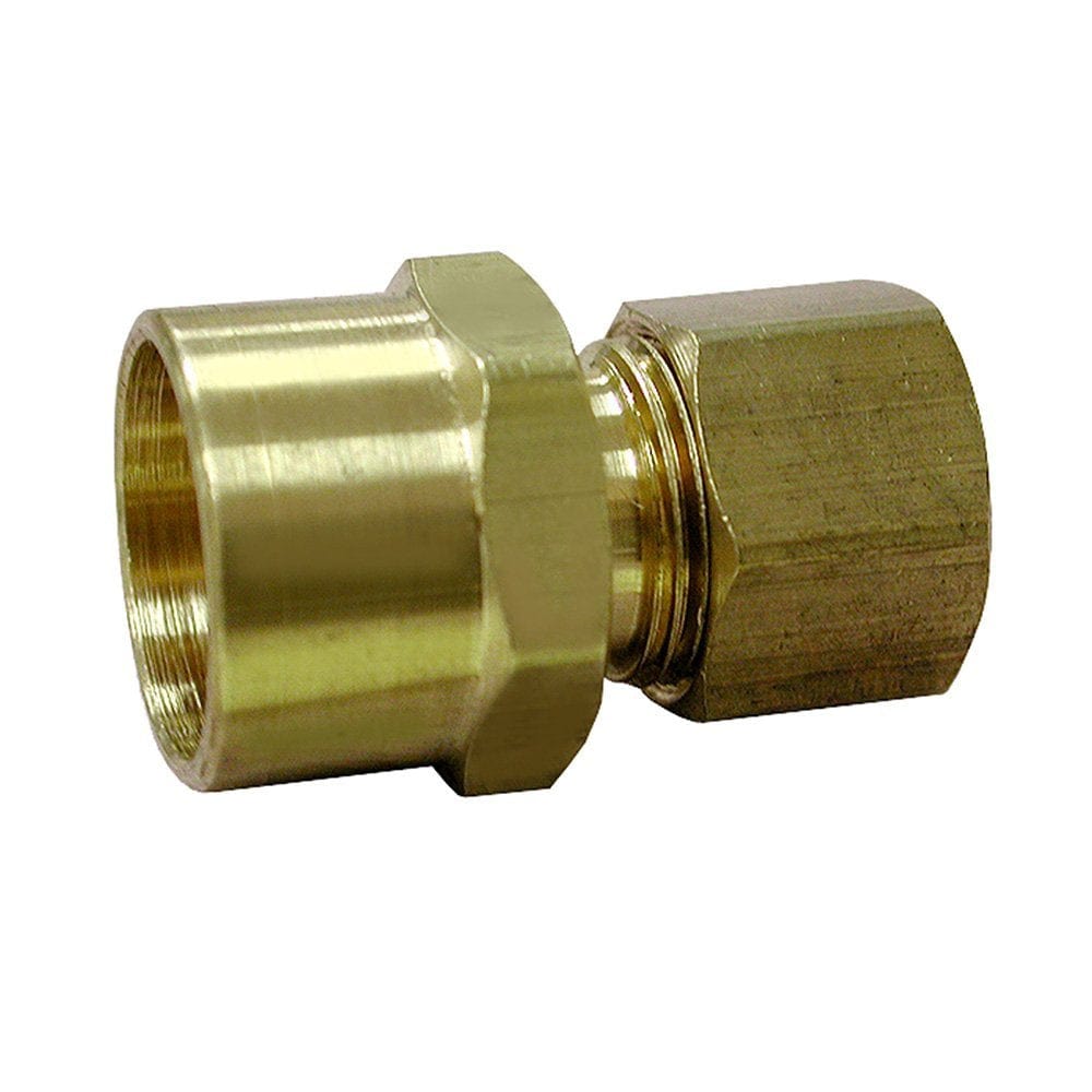 3/8-inch x 5/8-inch OD (1/2-inch SWT) Brass Compression x Sweat Adapter, Lead Free
