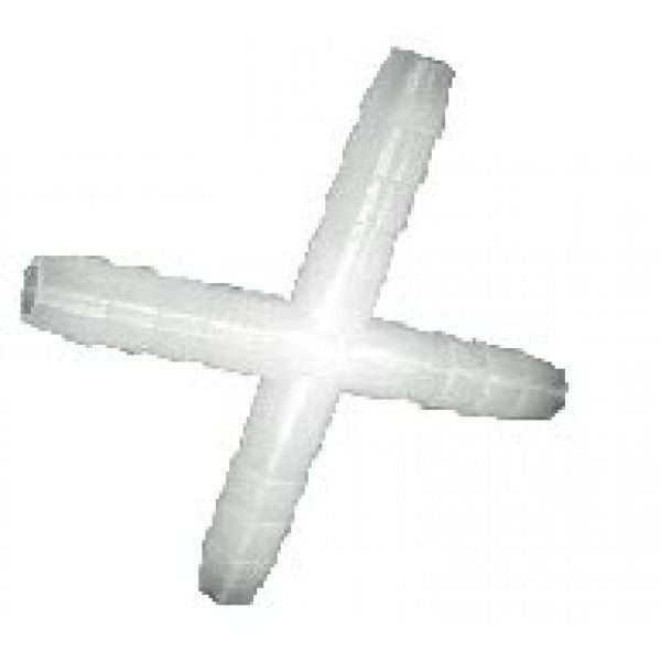 Nylon Insert Cross - Barb x Barb - 1/4"