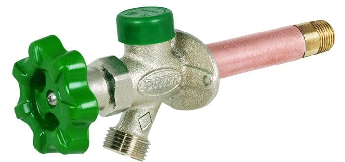 Prier 4" Quarter Turn Anti-Siphon Wall Hydrant, Soft Grip Handle 1/2" MPT x 1/2" SWT