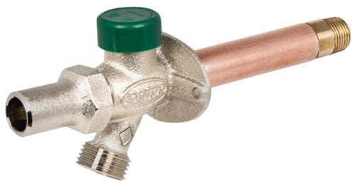 Prier 4" Loose Key Quarter Turn Anti-Siphon Wall Hydrant, Soft Grip Handle 1/2" MPT x 1/2" SWT