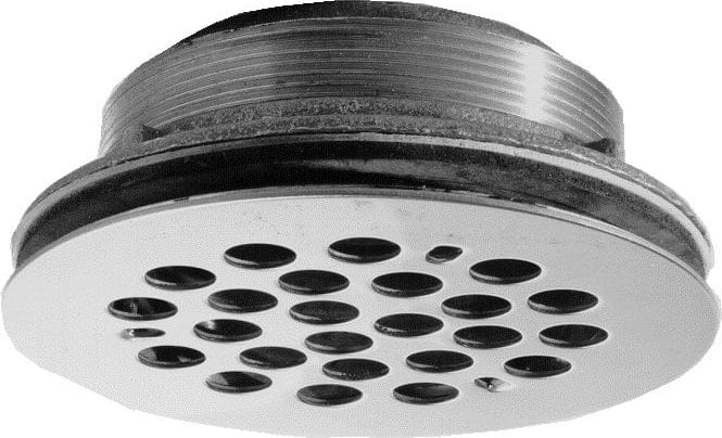 Prier Brass Shower Drain; 2" Caulk w/Gasket & Tightening Nut, Stainless Steel Strainer