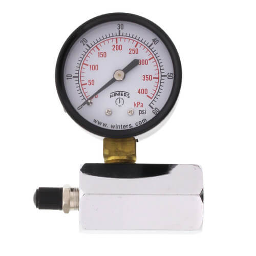 Winters PETG Series Economy Gas Test Gauge 0-60 psi/kPa