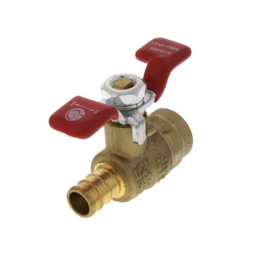 1/2" PEX x 1/2" SWT Full Port Ball Valve With T-Handle F1807 (Lead Free)