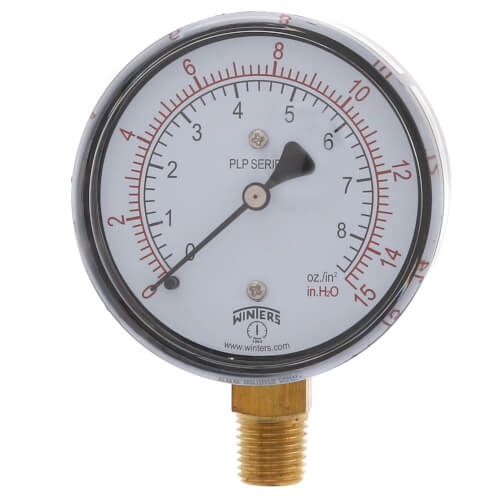 Winters PLP Series Low Pressure Gauge 0-15" Water/Oz