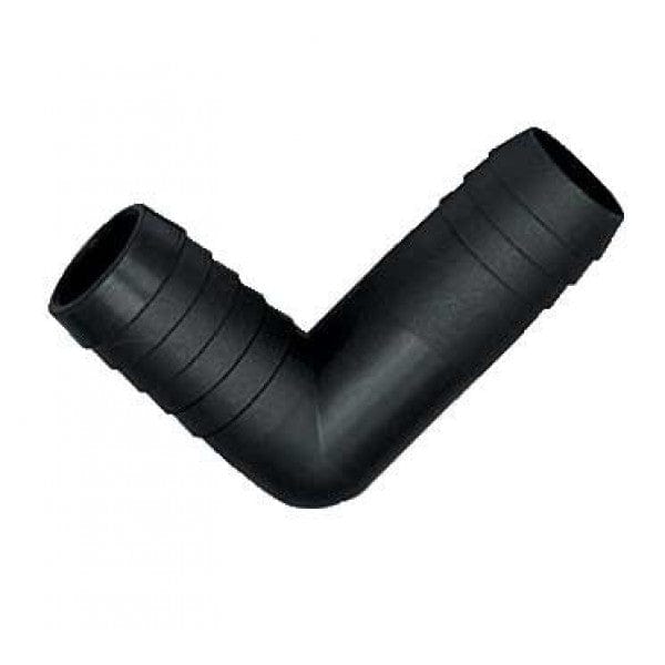 Poly 90-Degree Hose Coupler - Barb x Barb - 3/8" x 3/8" (100/Cs)