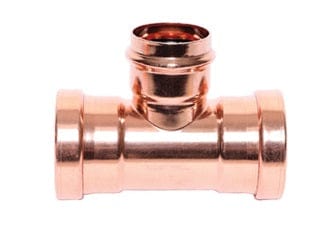 Press Copper Tee, 2-1/2'' x 1-1/4'' x 2-1/2''