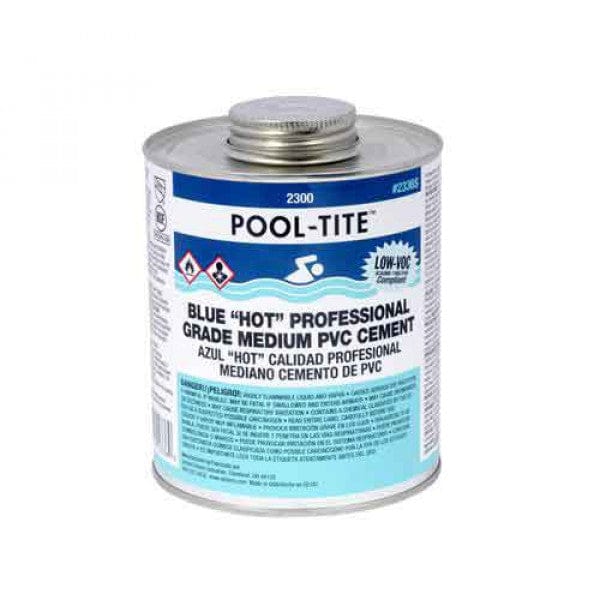 PVC Cement - Blue - Pool-TITE PVC Glue - 1/2-Pint (24/Cs) - Fittings N' Valves