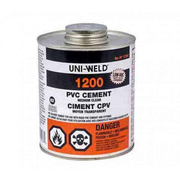 PVC Cement - Clear - Medium Body Glue - 1-Gallon (6/Cs) - Fittings N' Valves