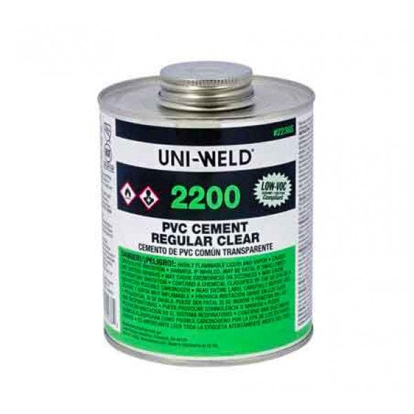 PVC Cement - Clear - Regular Body Glue - 1-Pint (24/Cs) - Fittings N' Valves