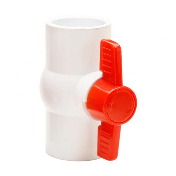 PVC Compact Ball Valve - White - Socket x Socket - 1-1/4"