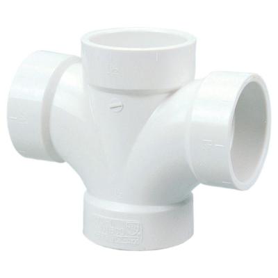 4" PVC DWV Double Sanitary Tee H - Fittings N' Valves