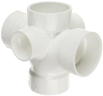 3"x 1-1/2" PVC DWV Double Sanitary Tee 2 Inlets
