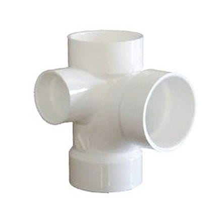 4" x 2" PVC DWV Sanitary Tee 1 Inlet Left Side