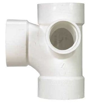 4" x 2" PVC DWV Sanitary Tee 1 Inlet Right Side