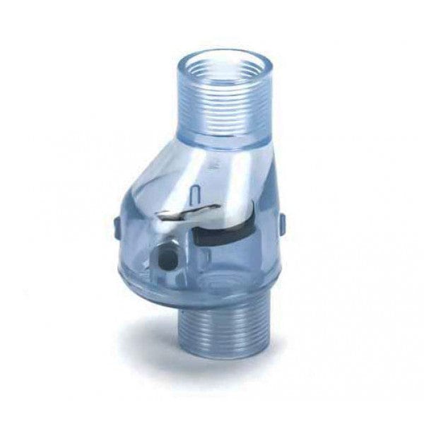 PVC Flapper Check Valve - No Spring - Clear - FPT x FPT - 3/4" (12/Cs) - Fittings N' Valves