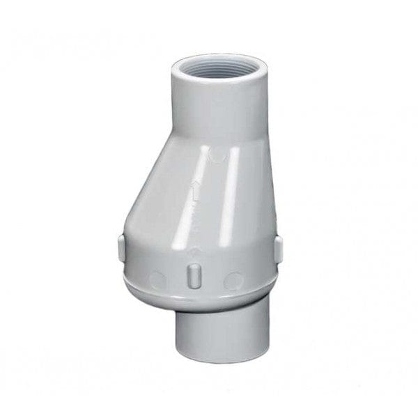 PVC Flapper Check Valve - Spring - White - FPT x FPT - 3/4" (12/Cs) - Fittings N' Valves