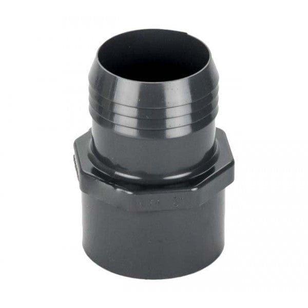 PVC Insert Adapter - Gray - Barb x Spigot - 2" - Fittings N' Valves