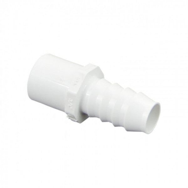 PVC Insert Adapter Reducer - White - 1" Spigot to 3/8" Barb