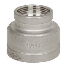 1" x 3/8" 150# 304 Stainless Steel Cast Threaded Reducing Coupling Heavy