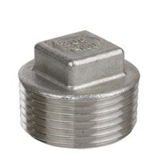 1/8" 150# 304 Stainless Steel Cast Threaded Square Plug Heavy