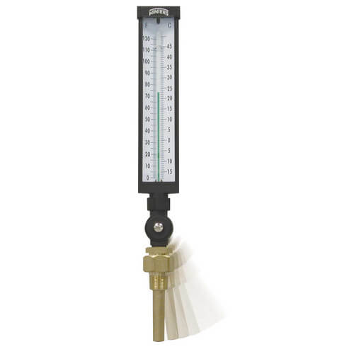 Winters TIM Series Industrial 9" Thermometer, 3.5" Stem, Aluminum Case, 30-300 F/C